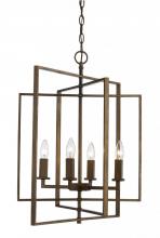 Trans Globe 10595 AG - 4LT-CUBE CHANDELIER MED-AG